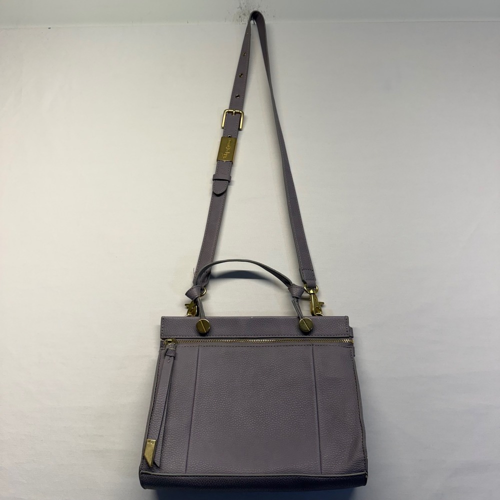 Foley + Corinna Satchel Crossbody Bag Lilac Purple Pebbled Leather Gold Hardware